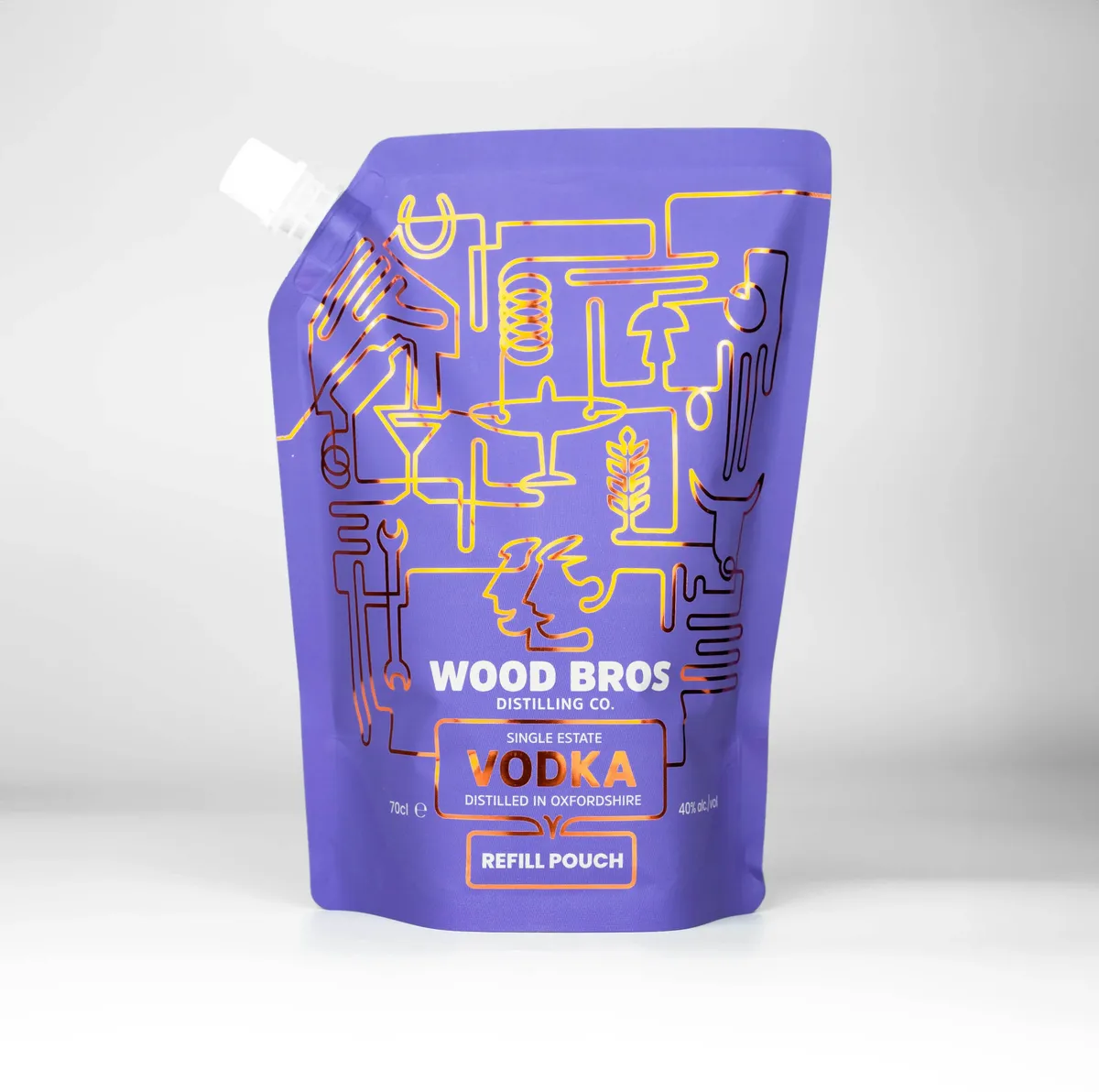 Wood Bros Heritage Vodka  POUCH, another view